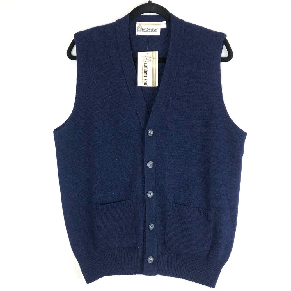 VTG Deadstock Preppy Lambswool Navy London Fog Sweater Vest